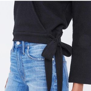 Madewell Texture & Thread Black Wrap Top